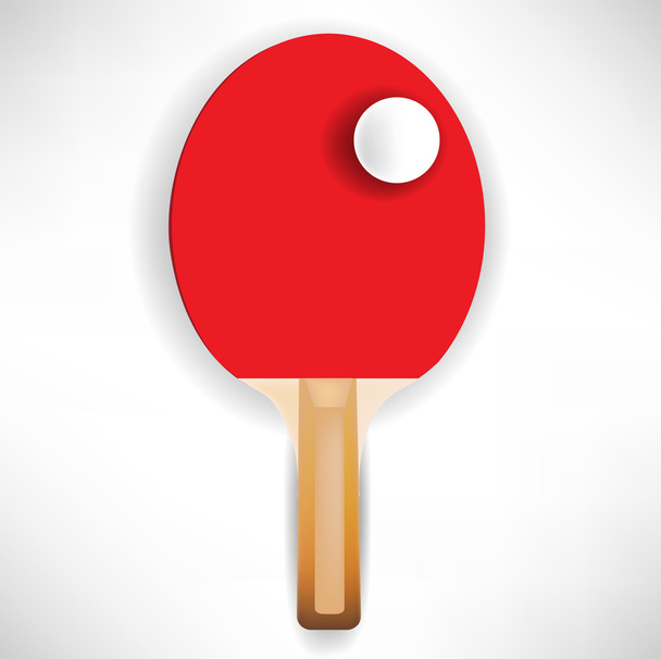 één ping pong paddle met bal - Vector, afbeelding