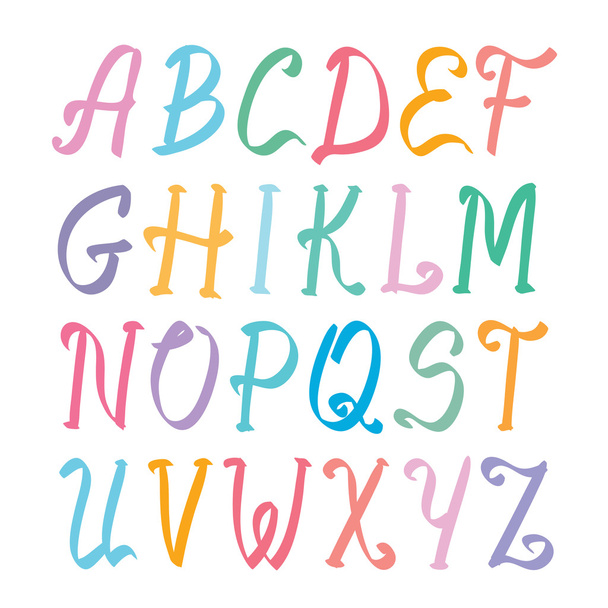 elegant marker alphabet set on white - Vektör, Görsel