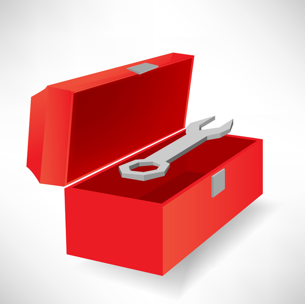 caja de herramientas abierta y destornillador
 - Vector, imagen