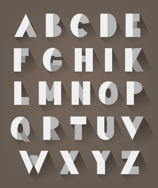 alphabet paper set with shadows - Vector, Imagen