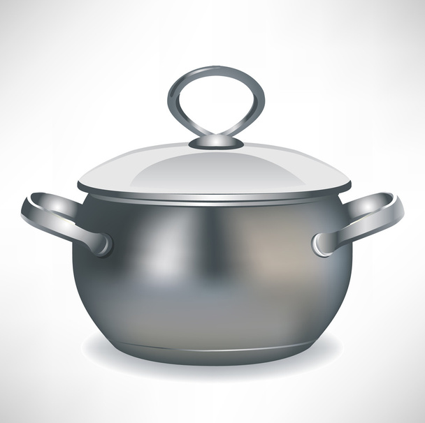koken pan met deksel - Vector, afbeelding