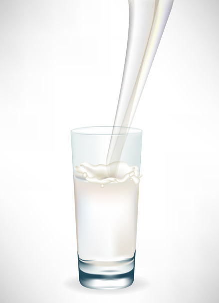 Verter leche en un vaso
 - Vector, imagen