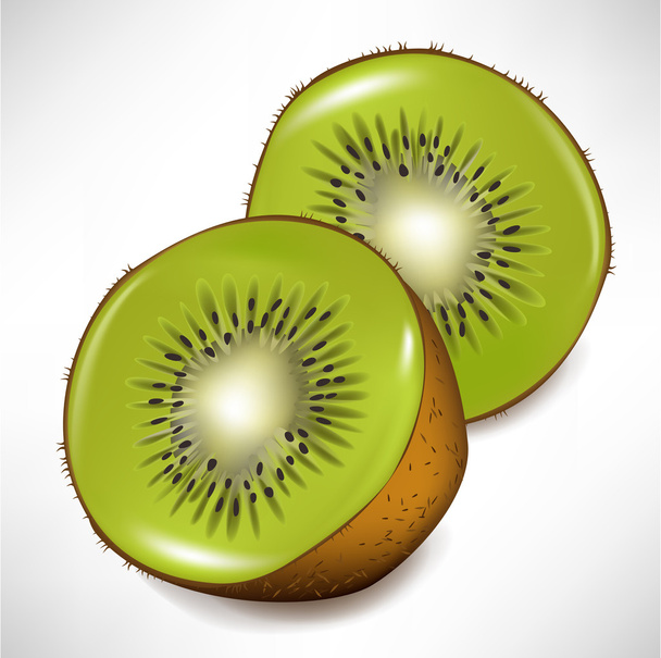 фрукты киви цельные и ломтики
 - Вектор,изображение