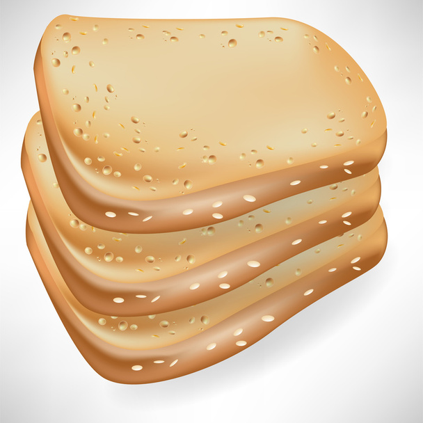 分離されたパンの 3 つのスライス - ベクター画像