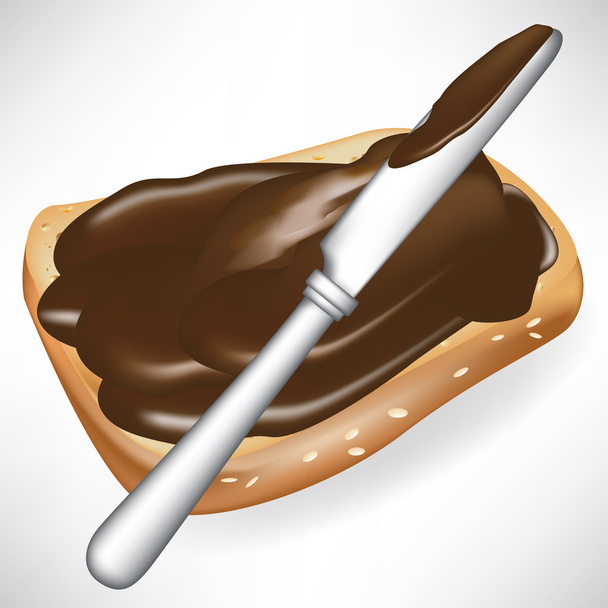 Toast mit Schokoladencreme - Vektor, Bild