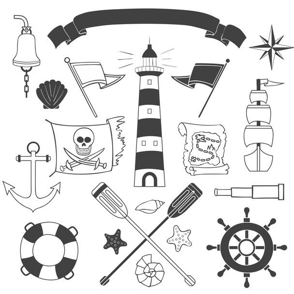 Set nautico e marittimo
 - Vettoriali, immagini