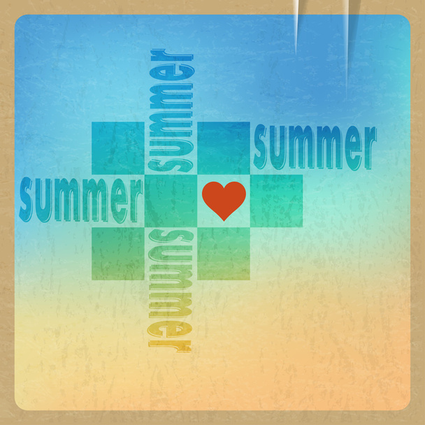 Summer background love summer. Grunge. Vector illustration. - Vektor, kép