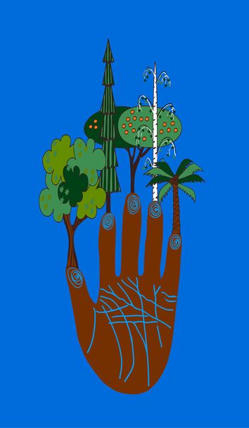 ecological hand - Vector, Image