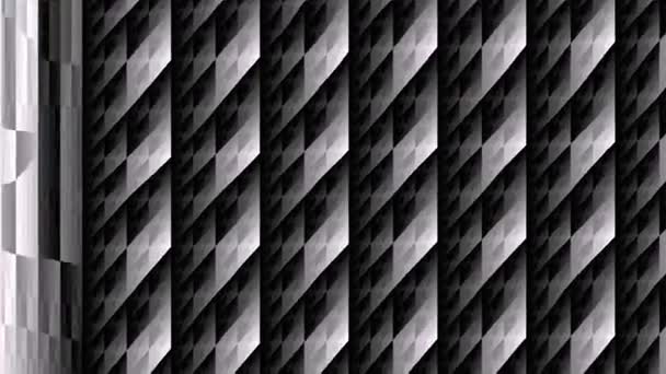 Vervormde diagonale strepen in monochroom, waardoor een optische illusie van diepte en beweging ontstaat. Hoge kwaliteit FullHD beeldmateriaal. - Video