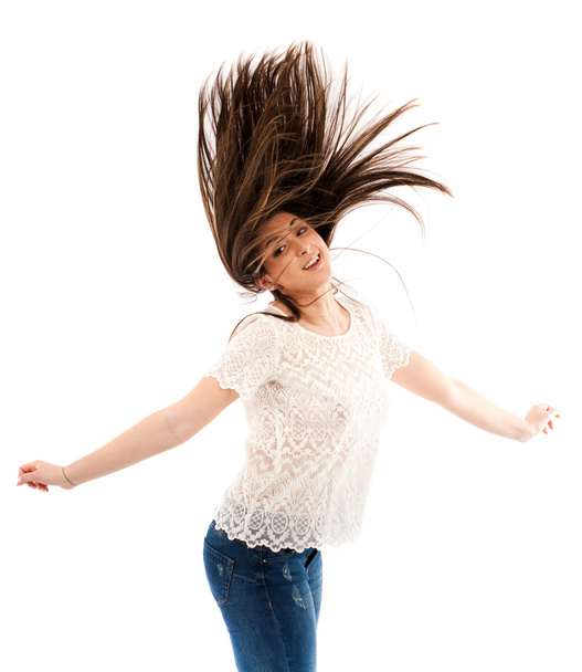 Woman flipping her hair - Photo, Image