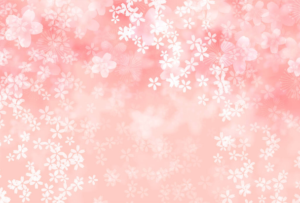 Cherry Blossoms Spring Japanese Pattern Background - Vector, Image