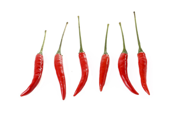 Red Hot chili peppers isolated on white background - Photo, Image
