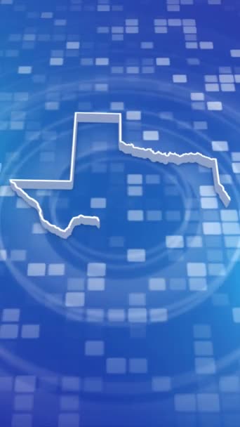 Mobile Vertical Resolution 1080x1920 Pixels, Texas State (USA) 3D Map Intro on Minimal Background, Multi Purpose Background Χρήσιμο για Πολιτική, Εκλογές, Ταξίδια, Ειδήσεις και Αθλητικές Εκδηλώσεις - Πλάνα, βίντεο