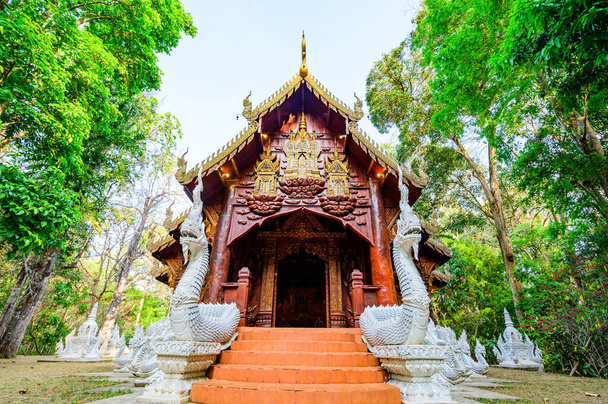 Lanna Style Church of Wat Luang Khun Win in Chiangmai Province, Thailand. - Fotó, kép
