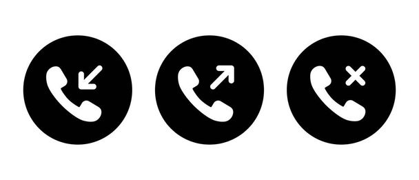 Incoming and outgoing, missed call button icon. Calling history symbol vector - Vector, Image