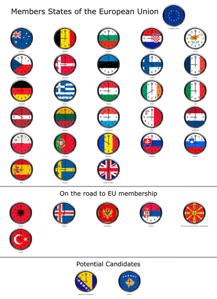 bandera del mundo relojes
 - Foto, Imagen