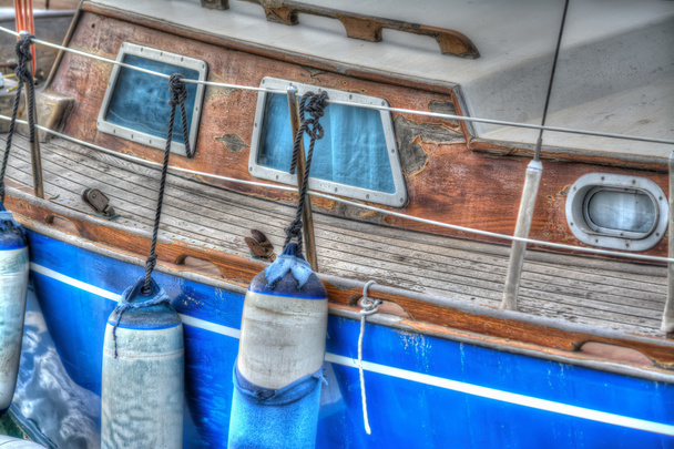 boat fenders in a wooden boat - Photo, Image