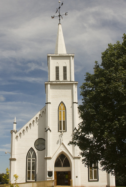witte houten kerk - Foto, afbeelding