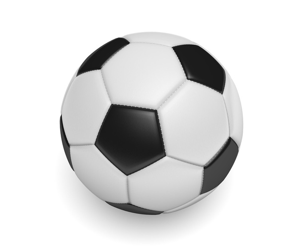Pelota de fútbol, o fútbol, con colores estándar en blanco y negro
 - Foto, Imagen
