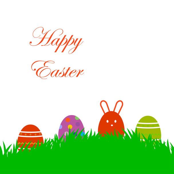 Colorful easter background, with easter bunny. - Vector, imagen
