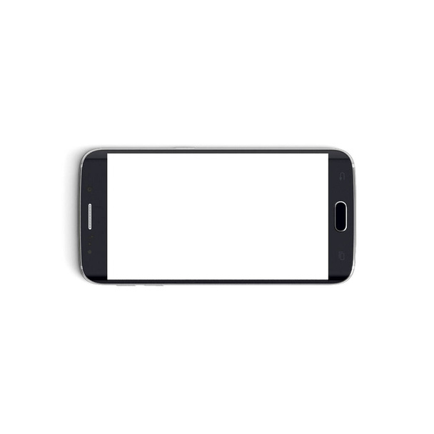 Mobiele telefoon - Voorzijde - Horizontaal - Zwart - Foto, afbeelding