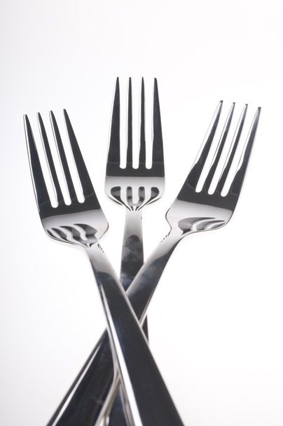 Forks over white - Φωτογραφία, εικόνα