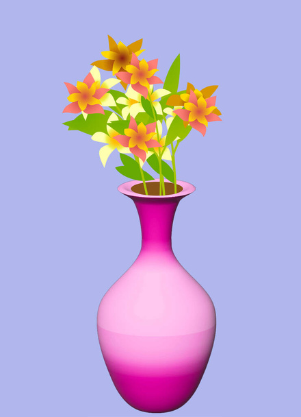 Un hermoso ramo de flores en un jarrón. Ilustración vectorial en estilo realista. - Vector, Imagen