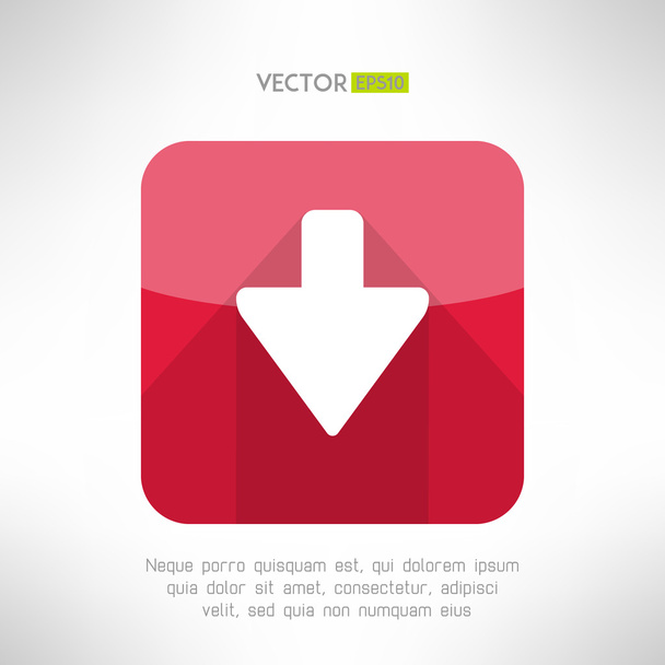 Download icon im modern flat design. Clean and simple down arrow sign. Vector illustration - Vector, afbeelding