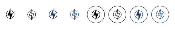 Ikona pioruna. znak i symbol elektryczny. ikona mocy. znak energetyczny - Wektor, obraz