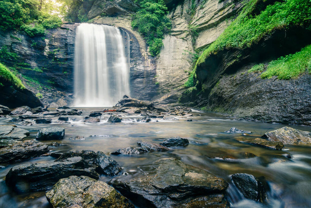 Looking Glass Falls in the Pisgah National Forest near Brevard, North Carolina - Photo, Image