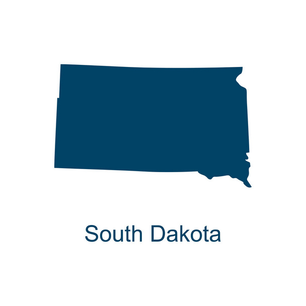 サウスダコタ州の地図ベクトルデザインテンプレート 白い背景に分離 - ベクター画像