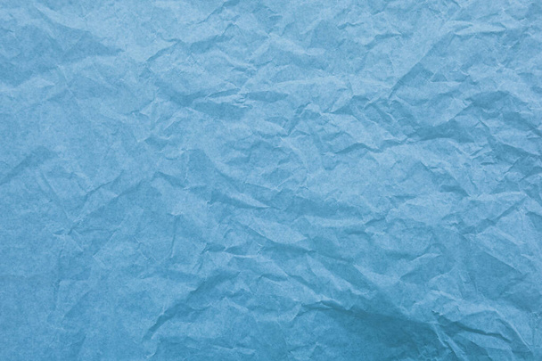 Papel azul com rugas textura fundo - Foto, Imagem