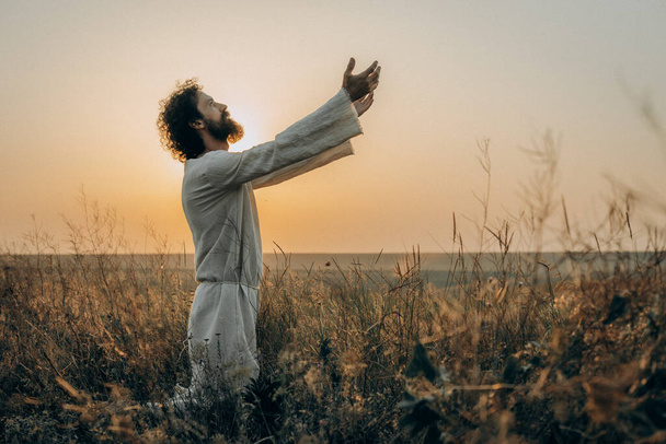 Jesus Christ  the Garden, Meditating and Praying - Valokuva, kuva
