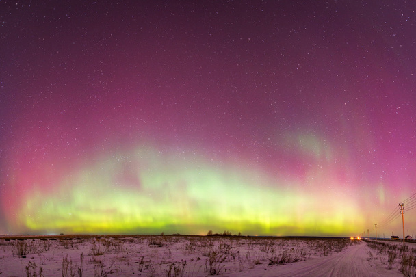 Aurora Boreal (Aurora borealis) en Rusia. Izhevsk - Foto, imagen