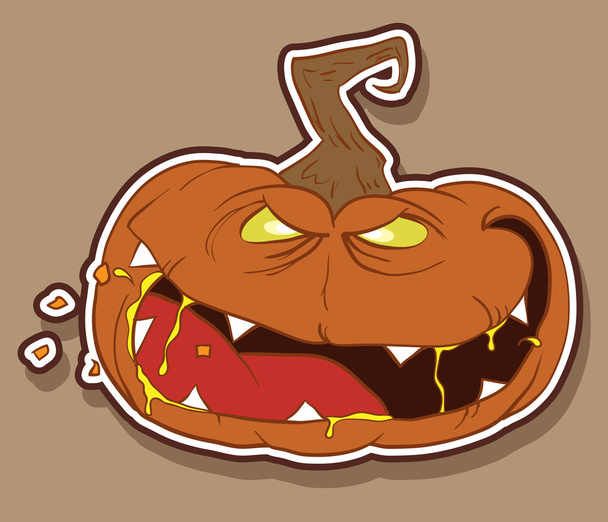 Злая тыква на Хэллоуин
 - Вектор,изображение