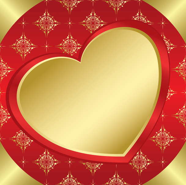 Vector romantic frame with heart and tracery - Vector, Image