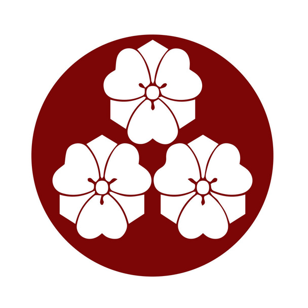 Ιαπωνικό σύμβολο της φατρίας Κάμον Κρεστ. Ιαπωνικό αρχαίο οικογενειακό σύμβολο γραμματοσήμων. - Διάνυσμα, εικόνα