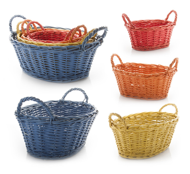 cestas de vime multicoloridas
 - Foto, Imagem