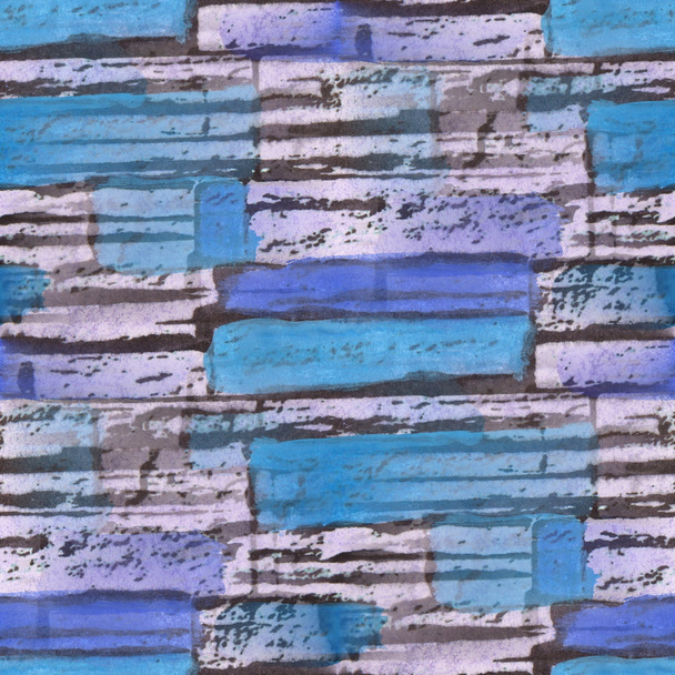 άνευ ραφής μπλε, σκούρο τυρκουάζ τούβλα υφή φόντου ΤΑΠ - Φωτογραφία, εικόνα