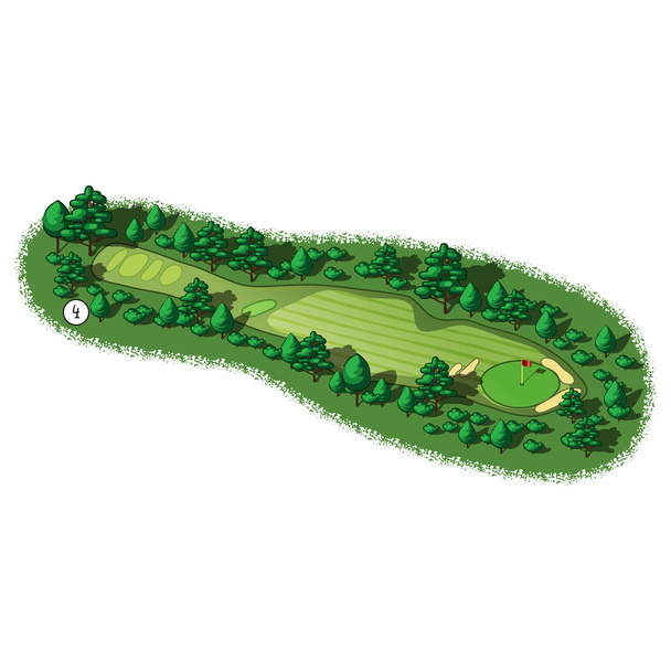 vector campo de golf agujero vista isométrica aérea
 - Vector, Imagen