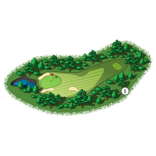 Vektorové golfové hřiště otvor izometrický pohled - Vektor, obrázek