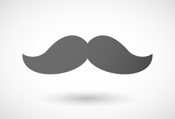 Grey moustache icon - Vector, Imagen