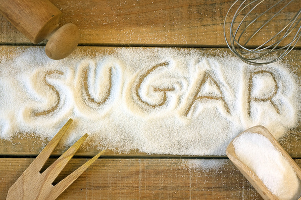 a cukor szó háttérrel  - Fotó, kép