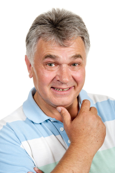 Adult man pose on white background is insulated - Photo, image