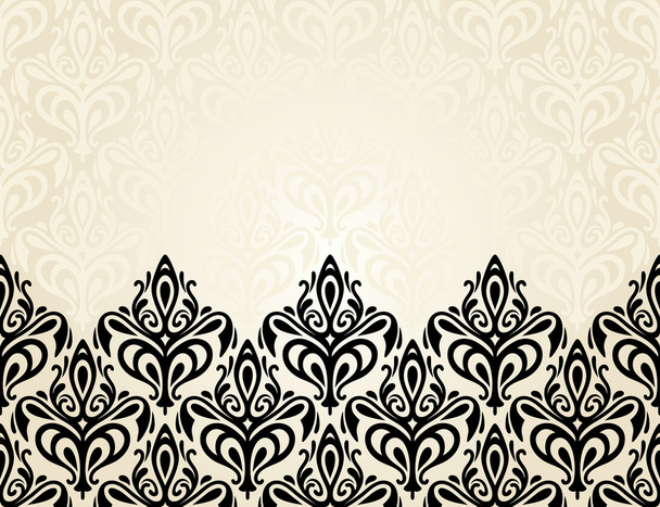 Pale Fashionable ecru and black invitation design - Vector, Image
