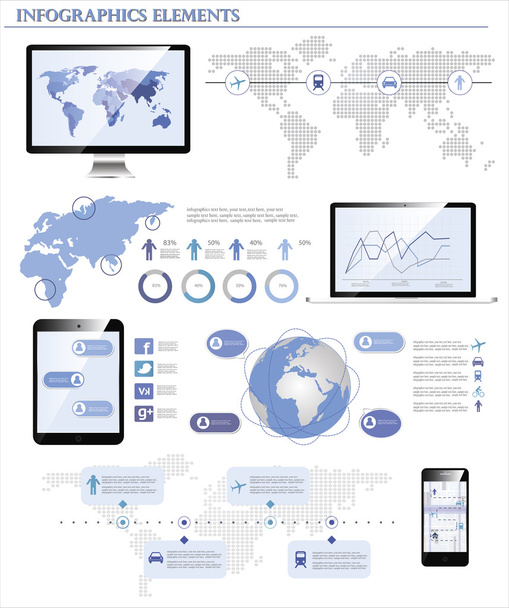 IT Industry Infographic Elements - Vektor, kép