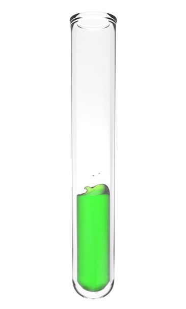 Test tube with wavy green liquid inside - Photo, Image