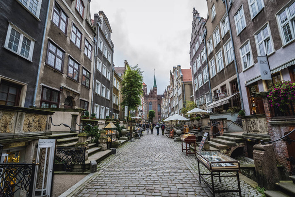 Gdansk, Poland - October 17, 2014: Mariacka Street in Old Town of Gdansk city - Fotó, kép