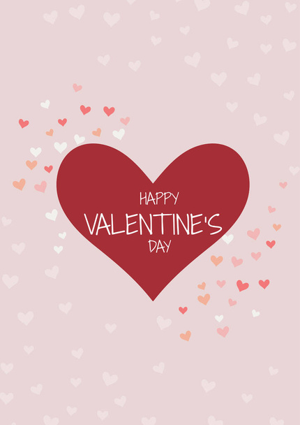 cartão bonito Dia dos Namorados com um design de corações - Vetor, Imagem