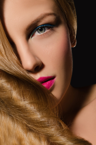 Portrait of blonde girl with beautiful hair  - 写真・画像